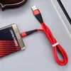 Kable telefonów komórkowych 1M 3FT Nowy Trwała oporowa oporowa na pleciona Nylon USB Type-C Cable 2.4a Szybka ładowanie Micro Data Sync do telefonu S9 Efektywne praktyczne