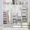 Guarda-roupa empilhável Racks de armazenamento organizadores Cesta de plástico Gaveta de pano dobrável Rack Separador em camadas Prateleira de montagem YL0285