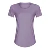 Ladies Fitness Running Snabbtorkande Andningsbar Reflekterande Sport Kortärmad Yoga T-shirt L-58 Seamless Workout Vit Svarta Kvinnor