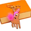 Brand Design Couples Key Wallet Valentine's Day Baby Doe Bag Decoration Keychain Cute Deer Keyring For Girlfriend Luxury Lett252T