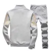 Printed Tracksuit 2 Pieces Men's Sets Casual Sports Suit Spring Autumn Men Sportswear Zipper Hoodie+Pants Training Suit 211006