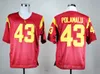 Chen37 USC Trojans Jersey Men 7 Matt Barkley Michael Bowman 43 Troy Polamalu Clay Matthews NCAA Football Jerseys College Pac Red