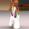 Waulofloveファッションフラワープリントサマードレスブラックエレガントカジュアルプラスサイズドレス女性ノースリーブビーチロングドレス女性210602