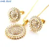 Boucles d'oreilles collier MHS.SUN luxe mosaïque Zircon ensemble de bijoux femmes Vintage CZ pendentif goujon pour cadeaux de fête filles charmant