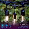 IP65 15m LED S14 String Lights Waterdicht E27 Warm LED Retro Edison Filament Bulb Outdoor Street Garden Patio Vakantie verlichting