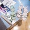 Sandali di perle di lusso da donna Estate nuova moda da spiaggia eleganti sandali da donna romani open toe scarpe da donna piatte casual coreane 2024