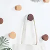 Hooks & Rails 60/50mm Round Wood Clothes Coat Beech Black Walnut Hat Holder Wall Key Hanger Modern Home Decoration RackHooks