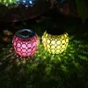 Lawn Lamps Solar Led Hollow Hanging Ball Light Pastorale stijl Waterdichte pad Courtyard Decoratie verlichtingslamp