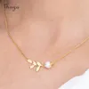 Thaya S925 Silver Freshwater Pearl Necklace Olive Leaf Necklace Pendant Silver Zircon 45cm Elegant For Women Fine Jewelry Gift Q0531