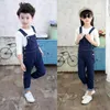 Jumpsuits Menina Denim Romper Meninos Jumpsuit Meninas Adolescentes Roupa Roupa Infantil Big Sólido Geral