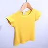 Enfant en bas âge filles T-shirts enfants à manches courtes couleurs unies hauts bonbons couleurs bébé hauts enfants loisirs vêtements Ropa Bebe adolescents vêtements