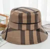 5color Seau Chapeau Large Bord Chapeaux Daim Tissu Mode Classique Designer Grille Femmes Hommes Couple Nylon Automne Printemps Pliable Pêcheur Soleil Cap Voyage Parasol Drop ship