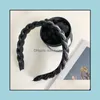 Head Bands Takı Takı Moda Moda Saçları Kadınlar İçin Aesneler Twist Örgü Kafa Bandı Rhinestone Dokuma Deri Saç Bandı Toptan Damla Teslimat 20