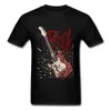 Crazy Rock Mannen Zwart T-shirt Gebroken Gitaar Print Guys Korte Mouw Tee Shirts Muziek Band Team Top Custom Company 210629