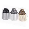 Luxurious Tassel Epaulet Rhinestone Board Costume Shoulder Badge Decor for Man Women