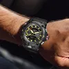 Basid Moda męska zegarki sportowe odporne na wstrząsy 50m Wodoodporny Zegarek LED Alarm Stoper Stopwatch Zegarki Wojskowe Mężczyźni 8040 G1022