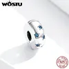 WOSTU Silver Stopper Charms Véritable Argent Sterling 925 Éblouissant Perles Étoiles Empilables Ajustement Bracelet Original Zircon Cubique EFC253 Q0531