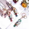 Metal Keyring Animal Keychains Jewelry Girls Rhinestone Bag Charm Key Ring for Women Men Fashion Alloy Owl Pendant Car Key Chain Accessories