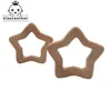 10pcs Baby teether Handmade Beech Wooden Star Teether Teething Toys DIY Crafts Pendant Chewable Pacifier Chain Accessories 211106