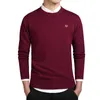 Mäns tröja pullover höst och vinter England stil O-Neck stickad ull Japansk kläder Solid Streetwear Men 211006