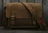 Umhängetasche Männer Echtes Leder Vintage Crazy Horse Messenger Umhängetasche männlichen Sling Bag Casual Braun Cowboy