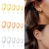 Minimalism Hoop Earrings Pendientes Round Glossy for Women Cartilage 925 Sterling Silver Fine Jewelry 5/6/7/8/9mm