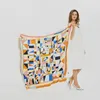 Autumn and winter 19 new silk scarf women's triangle geometric twill real silk wrap large shawl square scarf