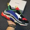 Paris 17fw Fashion Women Shoe Dad Skor Triple s Sneakers för män Wen Wen Spring Chaussures Navy Blue Orange Daddy