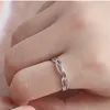 2 шт. 925 Серебряное кольцо для пары с кристаллами и бриллиантами для пары, свадебные регулируемые кольца с бесплатной коробкой, подарок любви