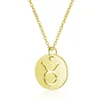 Goud 12 sterrenbeelden roestvrij staal munt hanger ketting Ram Simple Style Zodiac Teken Verjaardag Sieraden