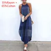 Impresso Maxi Vestidos Long Bohemian Sexy Sem Mangas Sundress Mulheres Causal Halter Verão Verão Vestido Assimétrico Vestidos Longos Y220214