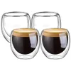 Double Cups Wall Isolated S Glass Espresso Cups Creative Drinking Tea Latte kaffemuggar Drinking Cup Whisky Drinkware9980485