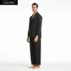 Lilysilk 100 pijama de seda definido para homens 19 mumme mulberry luxo mangas compridas entalhadas colarinho homens roupas 210901