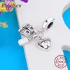 Стерлингового Серебра 925 Эмаль Baby Paw Treasure Nipple Pacifier Bead Fit Оригинальный Pandora Шарм Браслет Подвеска Изготовление Berloque Q0531