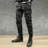 Ly Designer Mode Hommes Jeans Militaire Camouflage Large Jambe Pantalon Grande Poche Casual Cargo Pantalon Streetwear Hip Hop Joggers