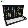 Squisito pratico Fine 100 Slot Ring Display Tray Organizer Show Case Jewelry Orecchini Holder Storage Box Finestra trasparente
