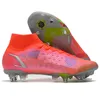 Mens High Ankle Soccer Shoes Mercurial Superfly VIII Elite SG PRO Anti Clog Cleats Neymar Cristiano Ronaldo CR7 Football Boots