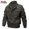 77City Assassino Piloto Militar Jaquetas Homens Bomber Algodão Casaco Tático Exército Masculino Casual Força Aérea Vôo Tamanho M-6XL 211214