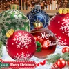 60 cm Boules De Noël Décoration Extérieure Atmosphère Arbre De Noël Ornement PVC Gonflable Jouet Balles Maison Cadeau De Noël 2022 Dernier 211012