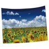 Tapices 1pc Manta de pared Mural Colgante Telón de fondo Toalla de playa Tapiz de girasol para el hogar (203x150 cm, cielo azul y nube blanca