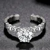 Anillo de corona de diamante de platino Chapado en plata 925 de moissanita japonesa y coreana, propuesta de boda, joyería dulce para mujer, regalo de cumpleaños