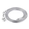 Aglover 50 stuks / batch promotie groothandel 925 sterling zilver 1 mm 16 18 20 22 24 26 28 30 inch slang ketting mode-sieraden