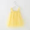 Kids Designer Clothes Girls Tulle Suspender Spirts Tutu Summer Princess Dresses Ins Ball Suknia A-Line Dress Dance Party Elegant Dress Yl312