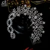 Asnora Luksusowa Wysokiej Jakości Elastyczna Kryształowa Opaska Ślubna, Bridal Turbanjewelry Crown Wedding Włosy Akcesoria do kobiet X0625