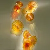 Luxury Abstract Wall Lamp Red Amber Color Hand Blown Murano Glass Plates for Wall-Hanging Diameter 15 to 45 CM Living Room Art Decoration