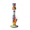 Silicone Bong Dab Rig 12.5inches 6 arms Hookahs water pipe with glass bowl smoke pipes bongs oil burner