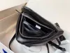 Updated Designer Genuine Calf Leather Triangle Shoulder Bags Black Soft Surface and Sequined Inside Cross Body Bags Silver Hardware Strap Handbags Fashion Purse