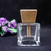 50 ml 50 g glazen geur diffusor flessen vierkante vorm met houten dop heldere parfum etherische oliediffuser kamer luchtvernieuwing
