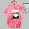 Unisex Tokyo Ghoul Short Sleeve O-neck Loose and Fit Print Tie Dye AnimeT-shirt Y0809