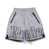 Casual brief print shorts enigszins oversize mannen vrouwen hoge kwaliteit nylon wit logo shorts rits pockets rijbroek